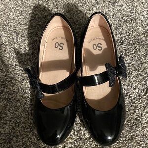Black glitter dress shoes